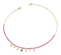 GUESS collier Jaipur Splendor 16-18" Beads & Charms Necklace Yellow Gold/Fuchsia doré