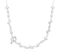 GUESS Collier Y Lariat en cristal argenté
