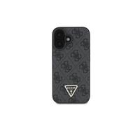 GUESS, Compatible avec Apple iPhone 16 4G Edition Strass Triangle Metallic Case , Noir