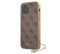 Guess Coque 4G Charm Compatible iPhone 12, iPhone 12 Pro Marron - GUHCP12MGF4G