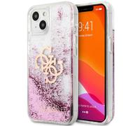Guess Coque 4G Logo Liquid Glitter pour Apple iPhone 13 Mini - Pink