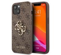 Guess Coque 4G Metal Logo Backcover pour Apple iPhone 13 - Brun