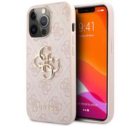 Guess Coque 4G Metal Logo Backcover pour Apple iPhone 13 Pro - Roze & Goud / Pink & Gold