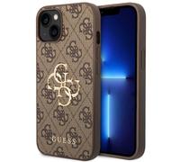 Guess Coque 4G Metal Logo Backcover pour Apple iPhone 14 - Brun