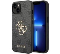 Guess Coque 4G Metal Logo Backcover pour Apple iPhone 14 - Gris