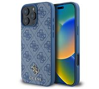 Guess Coque 4G Metal Logo MagSafe pour Apple iPhone 16 Pro Max - Bleu