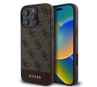 Guess Coque arrière Bottom Stripe 4G pour Apple iPhone 16 Pro Max - Marron