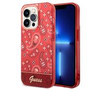 GUESS Coque Arrière Compatible Apple iPhone 14 Pro Max, Logo, Cuir Synthétique
