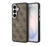 Guess Coque arrière en cuir 4G MagSafe pour Samsung Galaxy S26 Gold Edge Marron