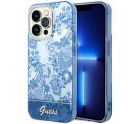 Guess Coque arrière en TPU bleu pour iPhone 14 Pro Bleu G