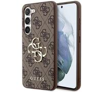 Guess Coque arrière pour Galaxy S24 Plus - Logo 4G en métal - Marron