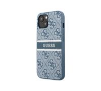 Guess Coque Arrière pour iPhone 13 Élégante à Motif 4G Stripe Bleu