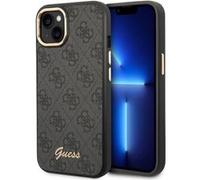 Coque arrière rigide pour iPhone 14 - boutons et appareil photo en métal - Gris