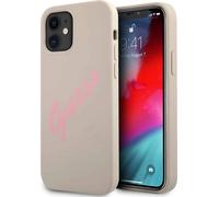 GUESS Coque arrière vintage en silicone pour iPhone 12 Mini - Pierre