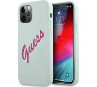 GUESS Coque arrière vintage en silicone pour iPhone 12 Pro Max - Vert Menthe