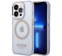 Guess Coque arrière violette en TPU compatible Magsafe pour iPhone 14 Pro G