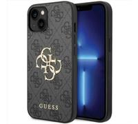 Guess Coque avec Logo en métal PU 4G pour iPhone 15 Gris - GUHCP15S4GMGGR