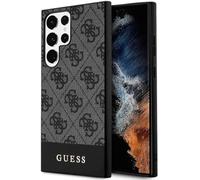 Guess Coque Compatible avec Samsung Galaxy S24 Ultra - Coque Rigide avec Logo 4G Noir