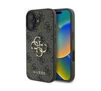 Guess Coque de Protection Compatible avec iPhone 16 Pro Max - 4G PU Big Logo - Marron (iPhone 16)
