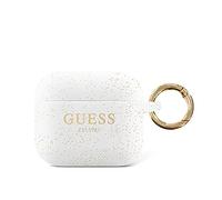 Guess Coque de Protection en Silicone pour Apple AirPods 3 Motif Paillettes Blanc