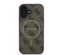 Guess Coque de Protection pour iPhone 16 Imprimé 4G Marron