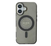 Guess Coque de Protection pour iPhone 16 Strass Ring Noir