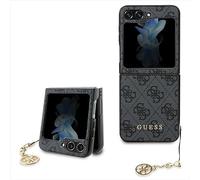 Étui pour Téléphone Portable Coque pour Galaxy Z Clapet 5 Guess Doré Chaîne Gris
