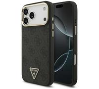 CG Mobile - Coque Guess Logo Triangle 4G compatible MagSafe pour iPhone 17 Pro Max (noir/or)