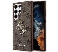CG Mobile Coque rigide Samsung Galaxy S24 Ultra 4G grand logo métal marron