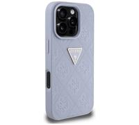 Étui Guess Hot Stamp 4G Pattern Triangle Metal Logo pour iPhone 16 Pro Max violet