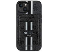 CG Mobile Guess 4G Stripes Étui de Protection pour iPhone 15 Compatible avec MagSafe (Noir)