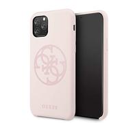 Guess Coque en Silicone 4G Tone on Tone - GUHCN58LS4GLP pour iPhone 11 Pro - Rose Clair