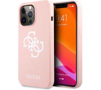 Guess Coque en silicone avec logo 4G pour iPhone 13 Pro / iPhone 13 - rose