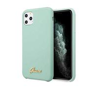 Guess Coque en Silicone pour iPhone 11 Pro Vert Clair GUHCN58LSLMGG Doré