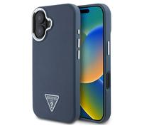 Guess Coque Grained Triangle MagSafe pour Apple iPhone 16 - Blue