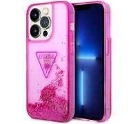 Guess Coque Liquid Glitter pour Apple iPhone 14 Pro Max - Rose Fuchsia