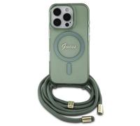 Guess Coque MagSafe IML avec crossbody cord pour Apple iPhone 16 Pro - Vert