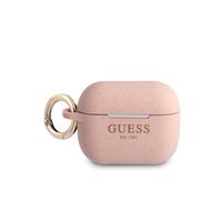 Guess Coque pour Airpods Pro Cover Ring en Silicone Rose