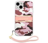 GUESS GUHCP13SKCABPI Coque pour iPhone 13 Mini 5,4" Collection de lanières Camouflage Rose, x, Silicone, Achat