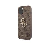 Guess GUHCP13S4GMGBR Coque de Protection pour iPhone 13 Mini 5,4" avec Logo Big Metal Marron