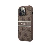 Coque pour iPhone 13 Pro avec Imprimé et Bande Monochrome Luxe Marron