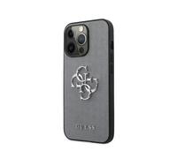 Guess Coque pour Apple iPhone 13 Pro PU Saffiano 4G Gris