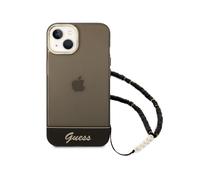 Guess Coque pour Apple iPhone 14 Colors avec lanière perlée Noir