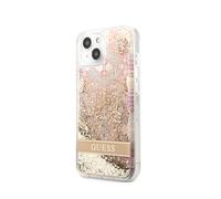 Coque pour Apple iPhone 14 Plus Flowers à paillettes flottantes Dorée