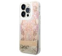 Guess GUHCP14XLFLSD Coque pour iPhone 14 Pro Max 6,7" Coque Rigide dorée Paisley Liquid Glitter