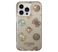 Guess Coque Peony Glitter pour Apple iPhone 14 Pro Max - Noir