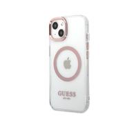 Guess Coque pour Apple iPhone 14 TPU Gold Outline Transparent