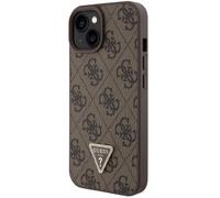 Guess Coque pour Apple iPhone 15 Plus Triangle Strass 4G Marron