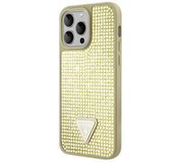 Guess Coque pour Apple iPhone 15 Pro Max Triangle Diamond Dorée