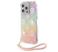 Coque pour Apple iPhone 15 Pro TPU Peony avec dragonne Multicolore